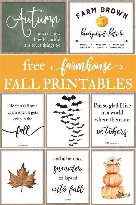 Free Fall Printables Farmhouse